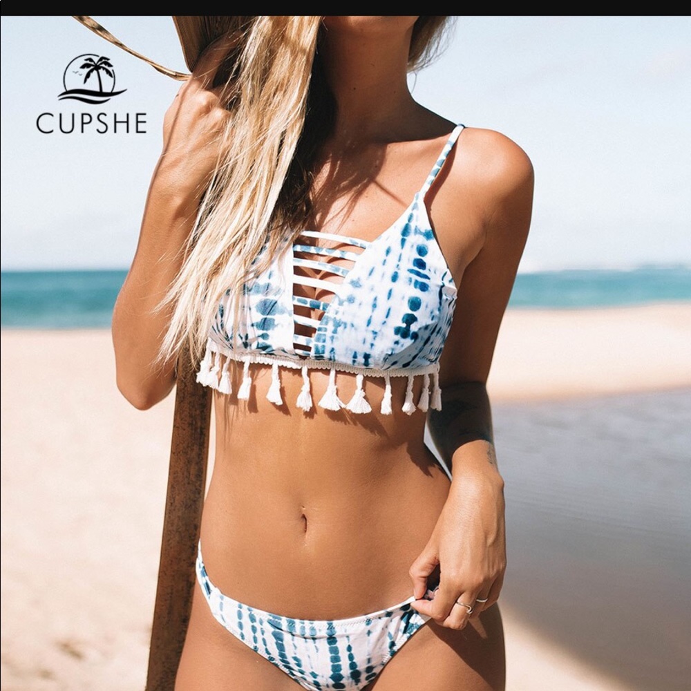 Cupshe Blue tie dye Bikini